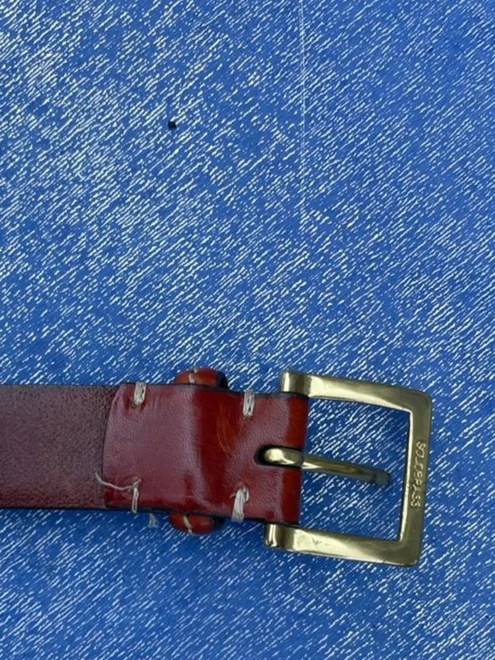 Men's Classic Leather Belt in Brown by Lands End Size 40